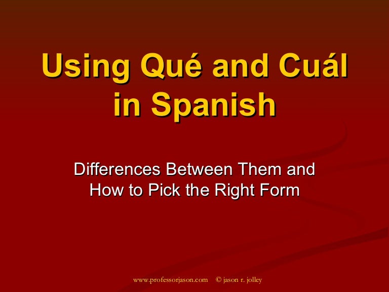 Qué vs. Cuál