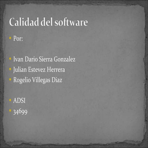 Que es calidad del software