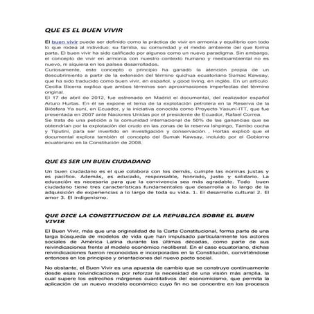 Que es el buen vivir | DOCX