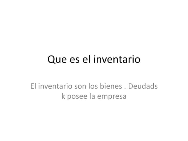 Que es el inventario