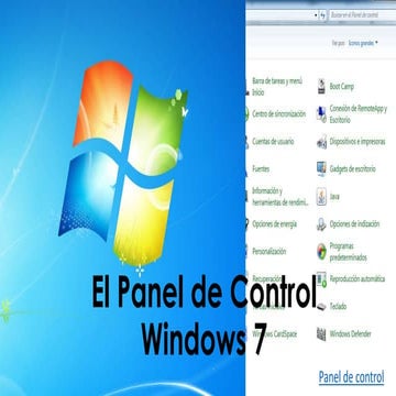 El panel de control en Windows7