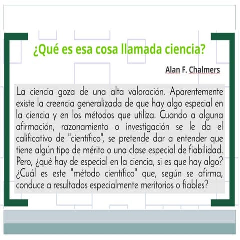 QUE ES ESA COSA LLAMADA CIENCIA.pptx ACHALMERS | PPTX