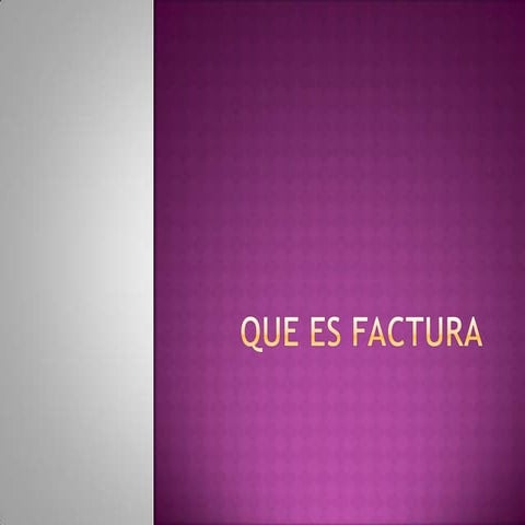Que es factura