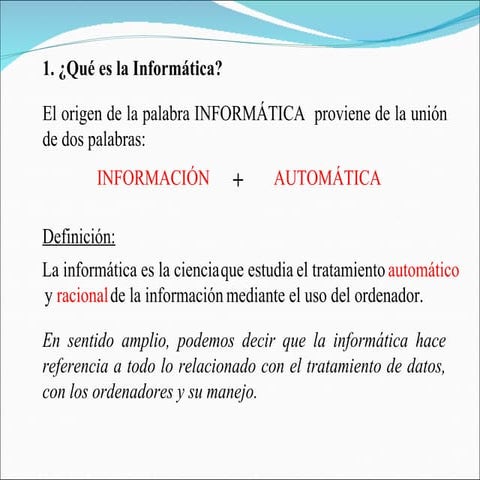 ¿Qué es informática? | PPT