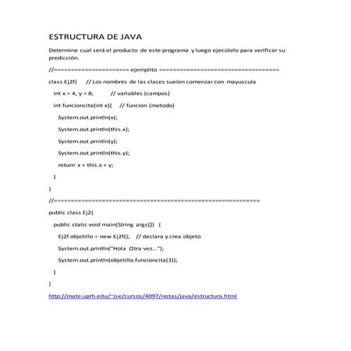 ESTRUCTURA DE JAVA | DOCX
