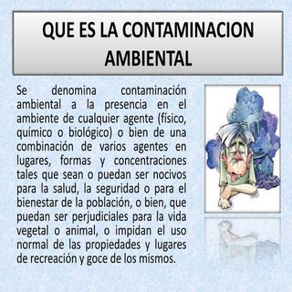 Que Es La Contaminacion Ambiental