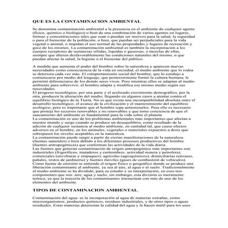 Que es la contaminacion ambiental