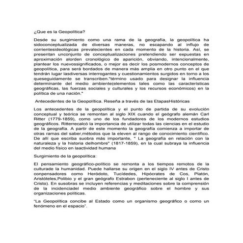 Que es la geopolítica | PDF