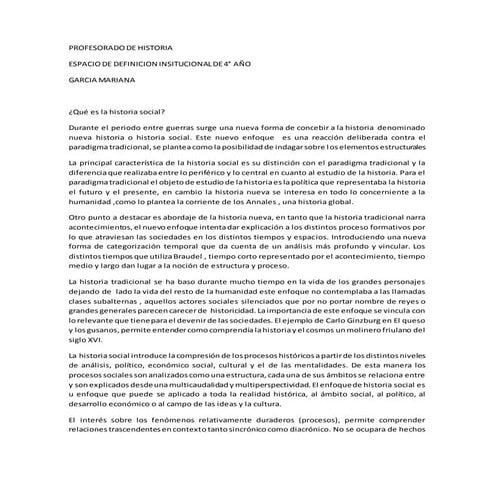 Que es la historia social