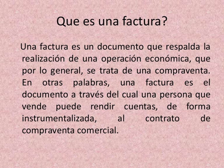 que es una factura