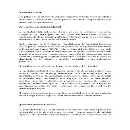 Que es una patente