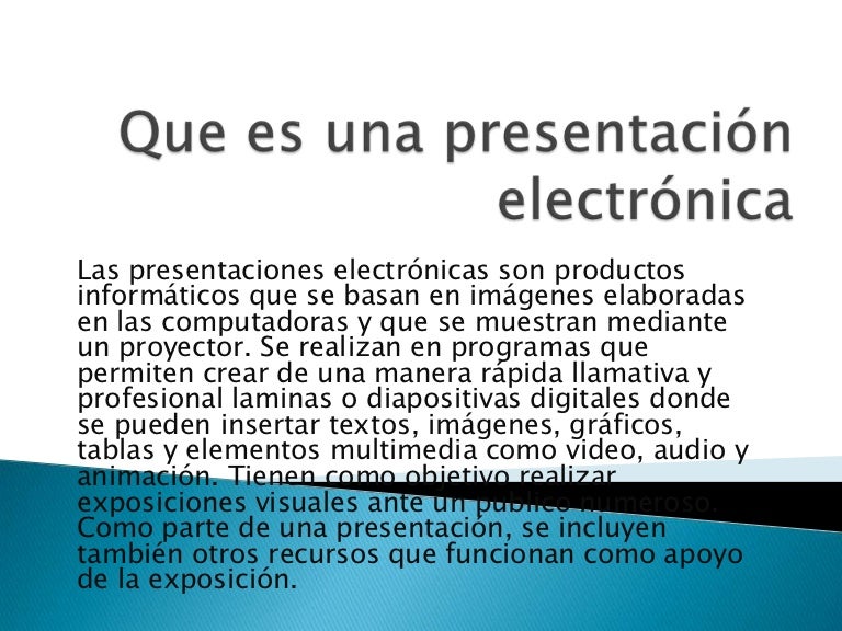 Que es una presentación electrónica