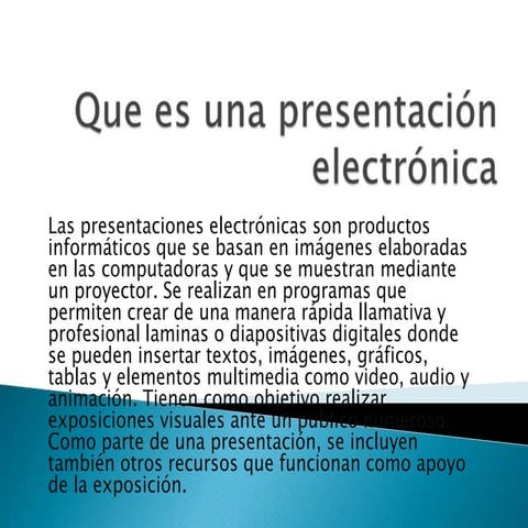 Que es una presentación electrónica