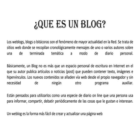 Que Es Un Blog | PPT