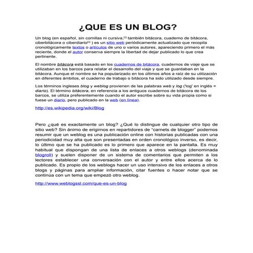 Actividad que es un blog | PDF