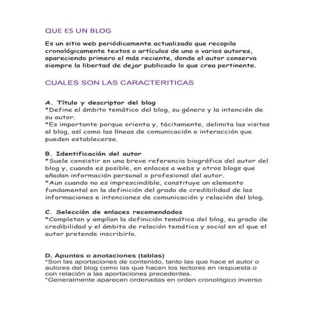 Estructura de un blog | DOCX