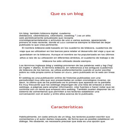 Mapa el blog. | DOCX