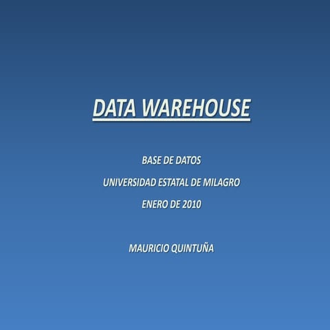 Que Es Un Data Warehouse