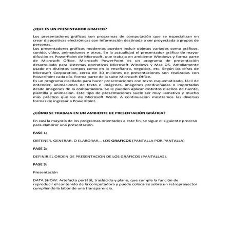 Que es un presentador grafico