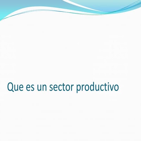 Que es un sector productivo