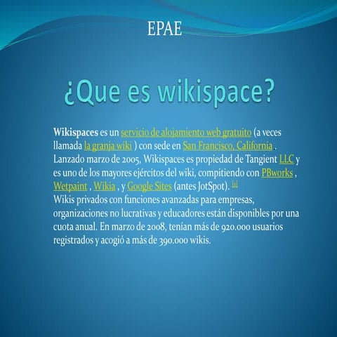 Que es wikispace | PPTX