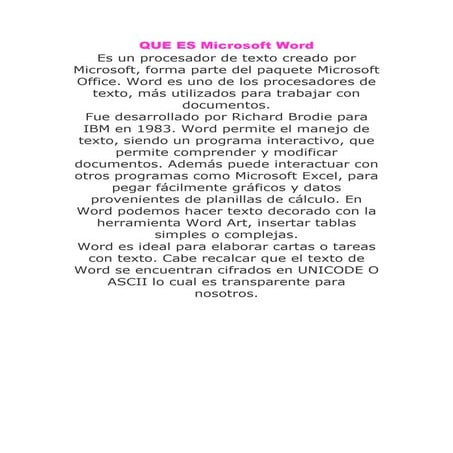 Que es word