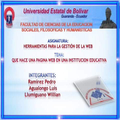 Que hace una pagina web en una institucion educativa