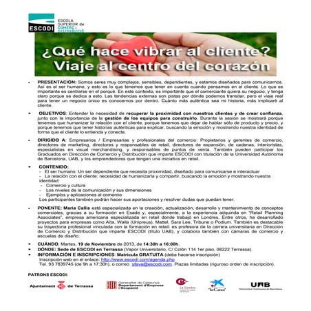 ESCODI: ¿Que hace vibrar al cliente?