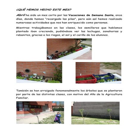 ¿Qué hemos hecho este mes abril 14? 