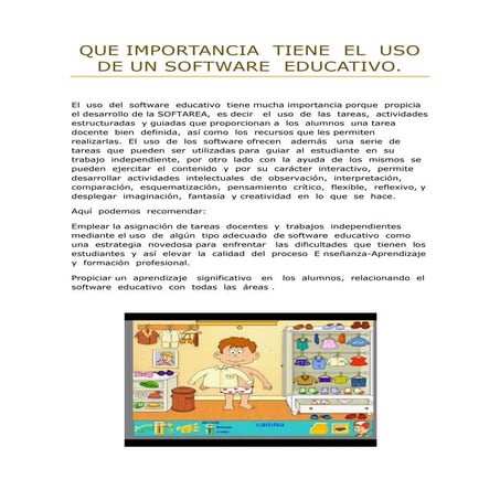 Que importancia  tiene  el  uso  de un software  educativo