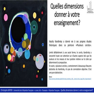 Quelles dimensions donner a votre enseignement ?