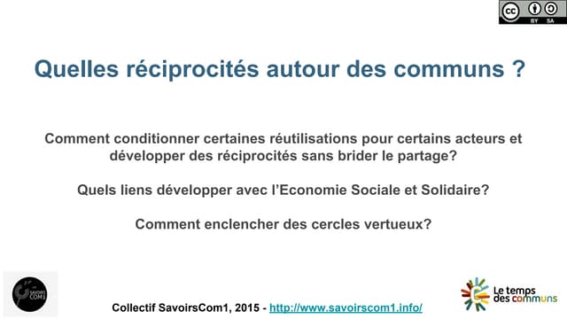 Quelles réciprocités pour les communs ?