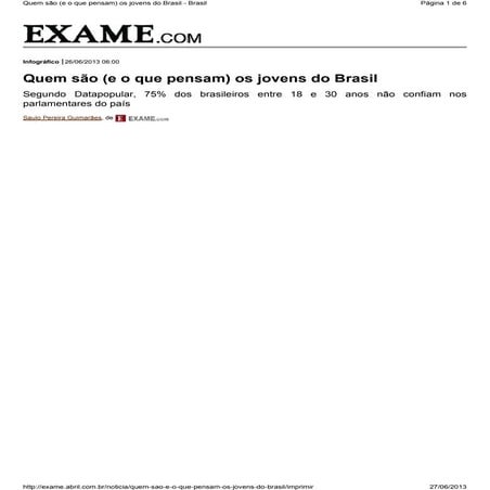 Quem são (e o que pensam) os jovens do brasil   revista exame com