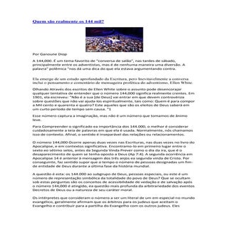 Quem são realmente os 144 mil