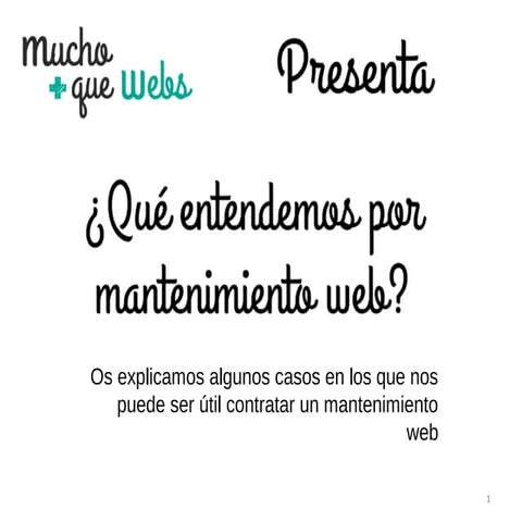 Que entendemos por mantenimiento web