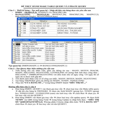 Bai tap va loi giai sql | PDF