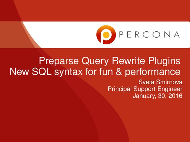 Introducing new SQL syntax and improving performance with preparse ...