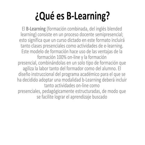 Importancia del b learning en la ebr | PPTX