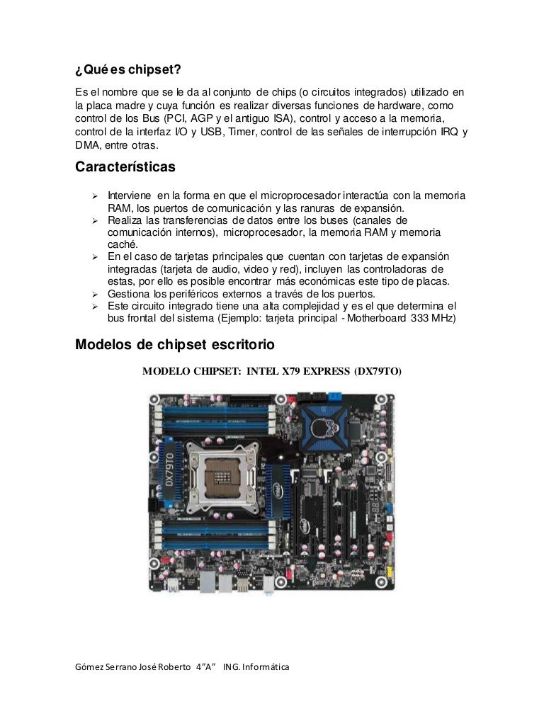 Qué es chipset