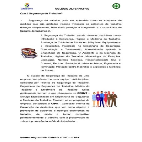 Que é segurança do trabalho