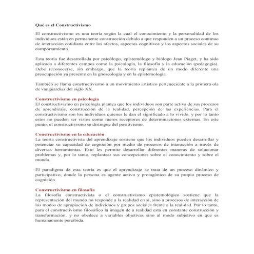 El constructivismo | PPTX