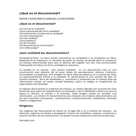Qué es el documental