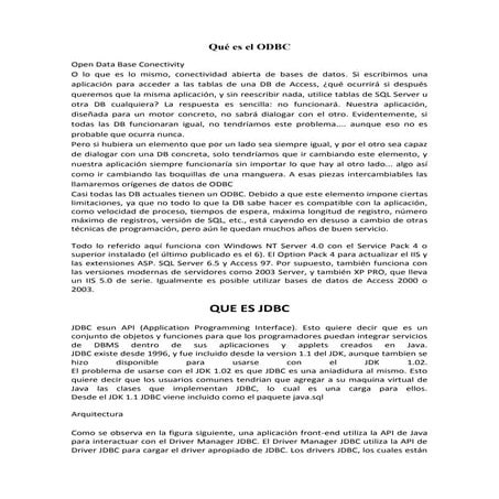 Qué es el odbc