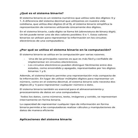 Qué es el sistema binario explicacion del sistema