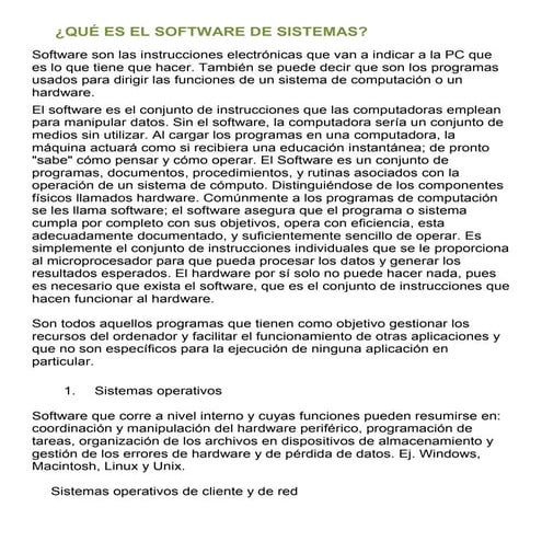 Qué es el software de sistemas