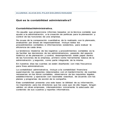 Qué es la contabilidad administrativa
