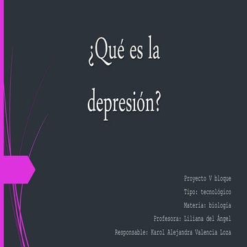 ¿Qué es la depresión?