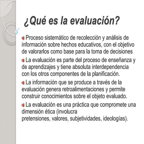 Qué es la evaluación