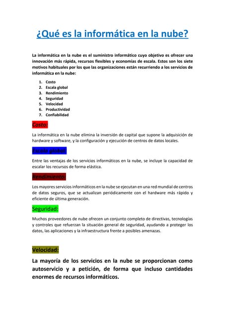 Qué es la informática en la nube
