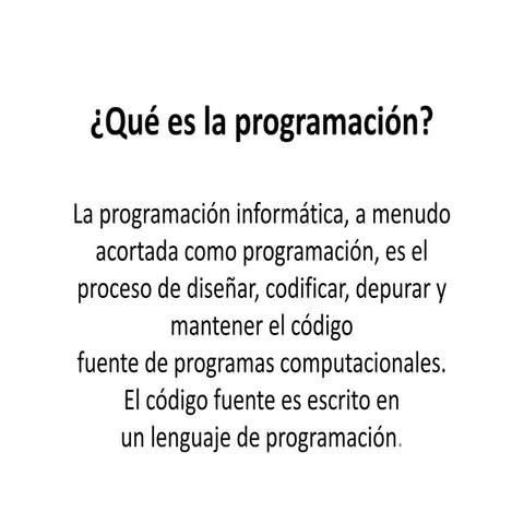 Qué es la programación | PPTX